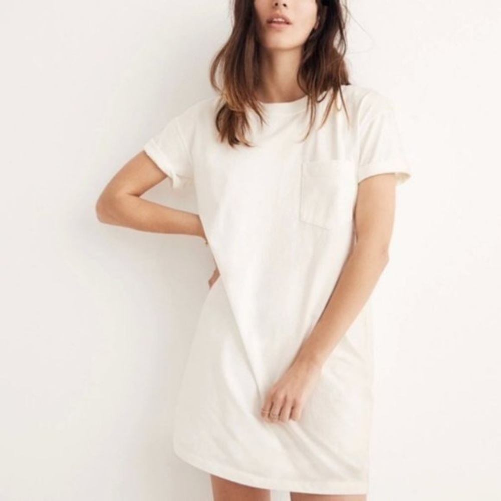 Madewell Cream Casual Mini Dress